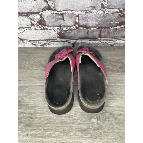 Mephisto Violette Pink Leather Rose Flower Thong Cork Sandals Women Sz 37EU/6.5M - Picture 7 of 16